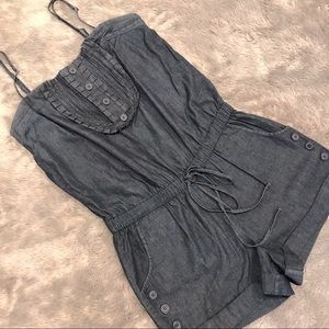 Forever 21 Chambray Romper Denim Jumpsuit
